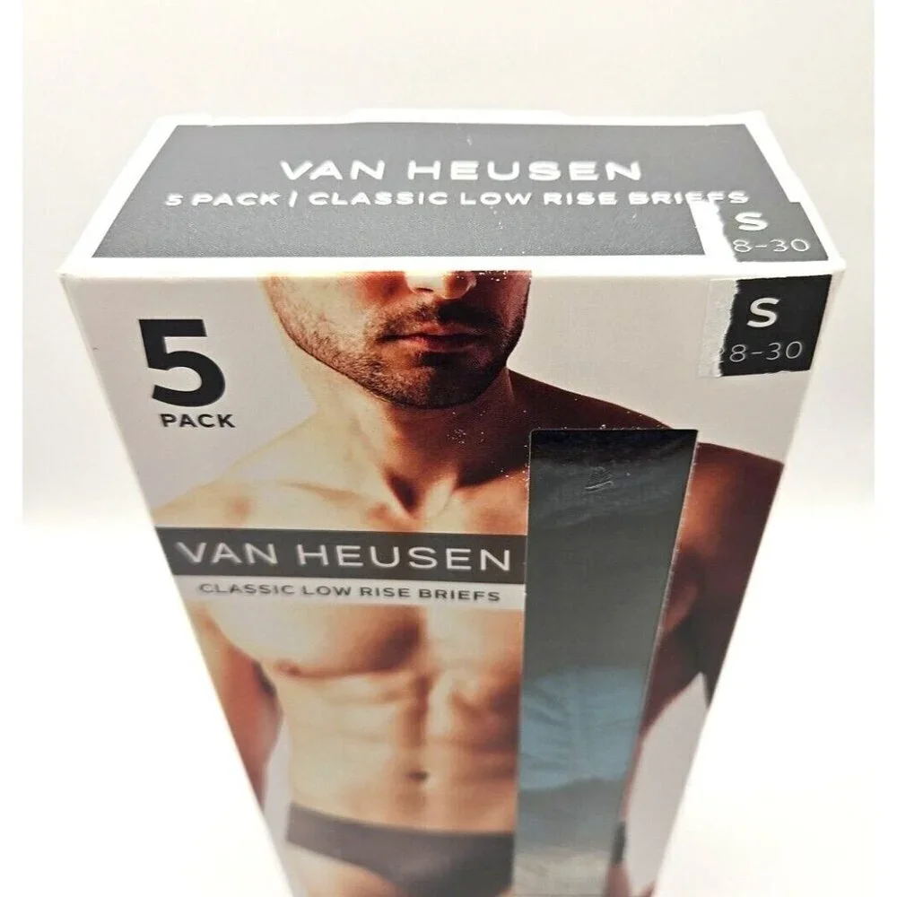 5 Pack Van Heusen Underwear Low Rise Briefs S 28-30  Multicolor Green & Blue NWT